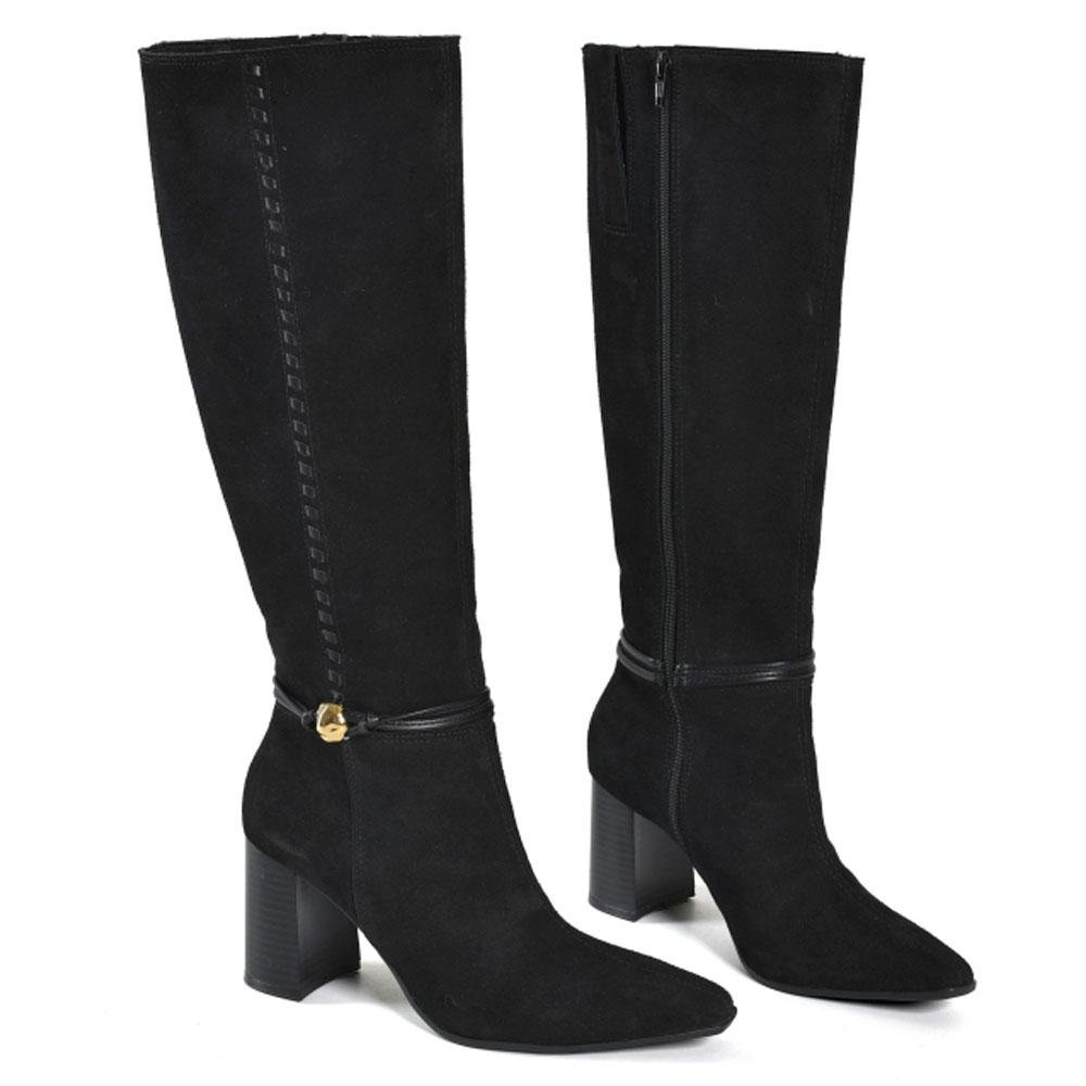 Bota de Cano Alto e Salto Bloco Feminina Via Marte 357-006-01 Preto 5