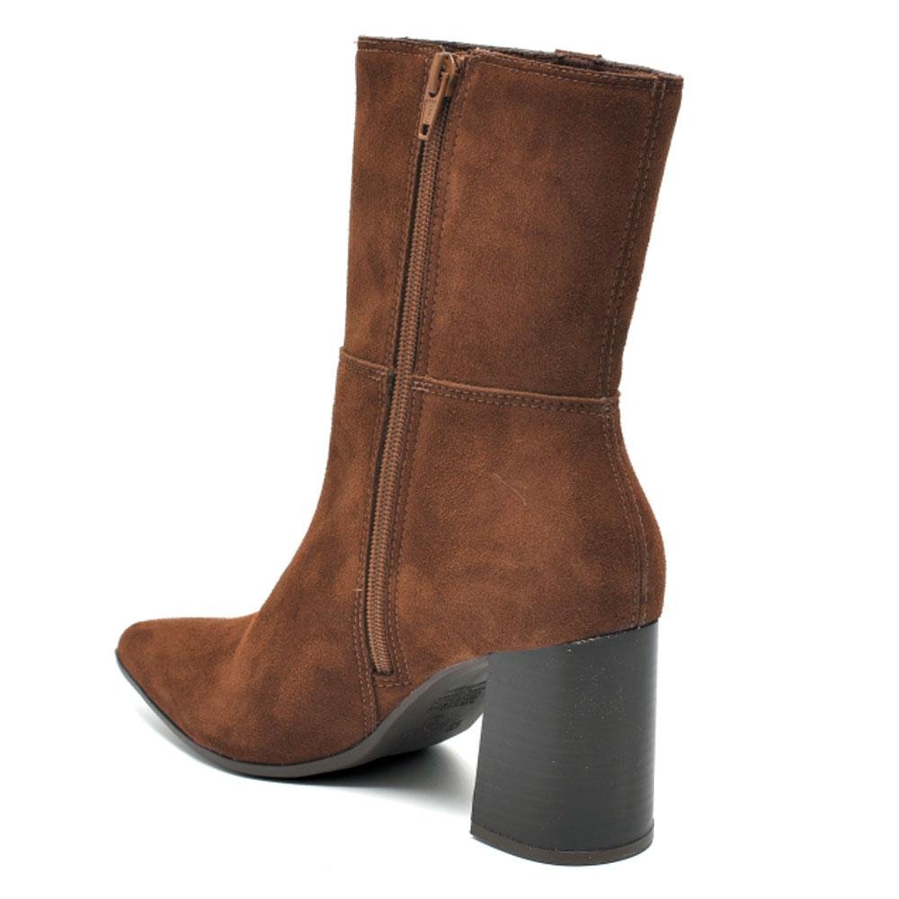 Bota de Cano Médio e Salto Bloco Feminina Via Marte Marrom 5