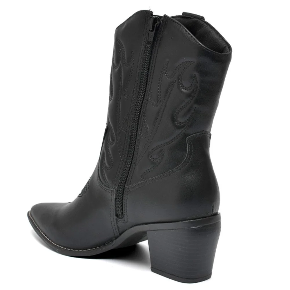 Bota Texana Feminina Via Marte 054-014-01 NP Preto 4