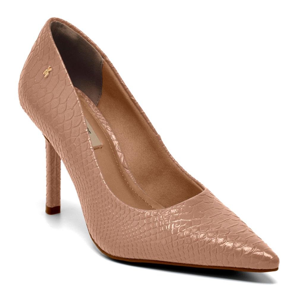Scarpin de Salto Alto Feminino Via Marte Bege 2