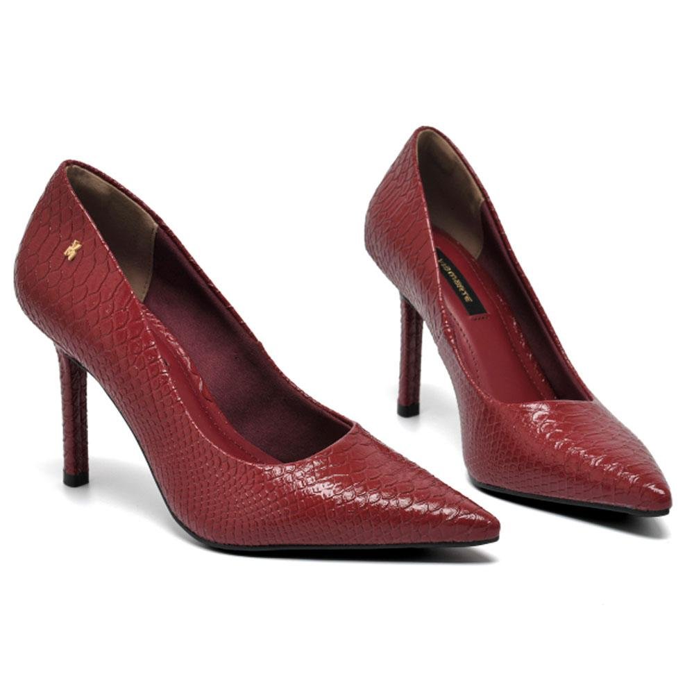 Scarpin de Salto Alto Feminino Via Marte Bordô 4