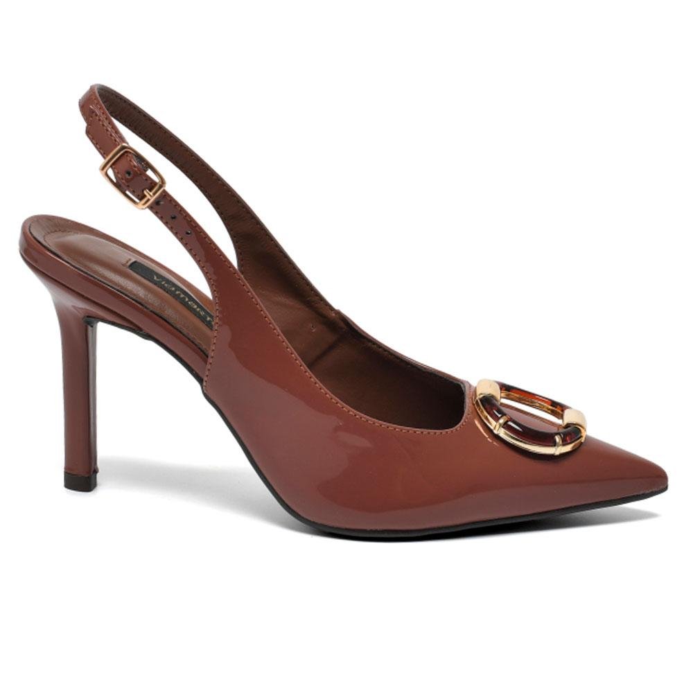 Scarpin de Salto Alto Feminino Via Marte 044-023-01 Marrom 3