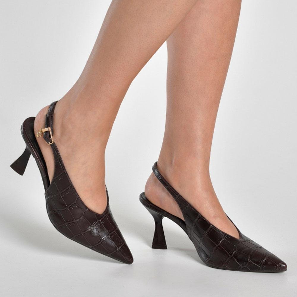 Scarpin de Salto Feminino Via Marte Marrom 3