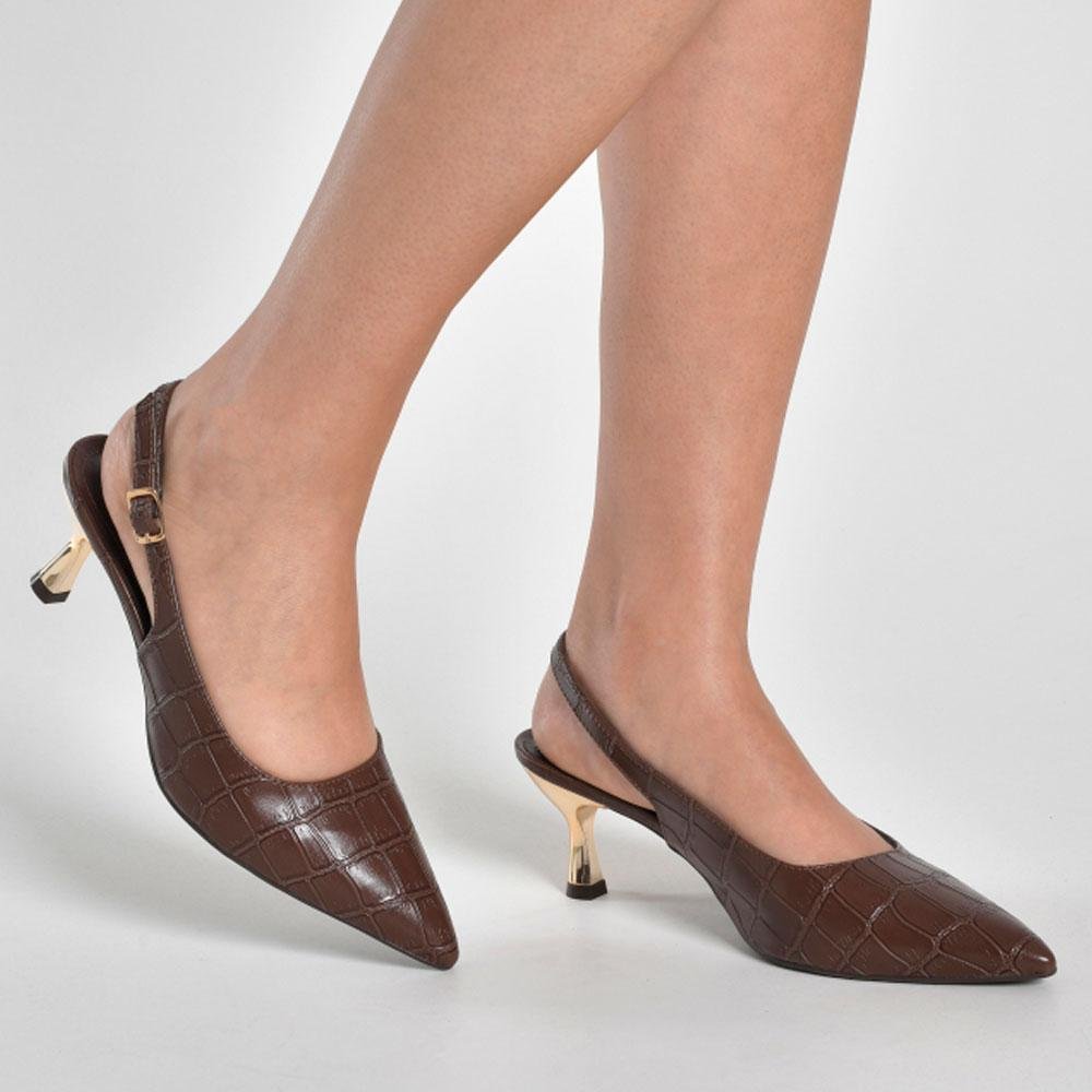 Scarpin de Salto Feminino Via Marte Marrom 3