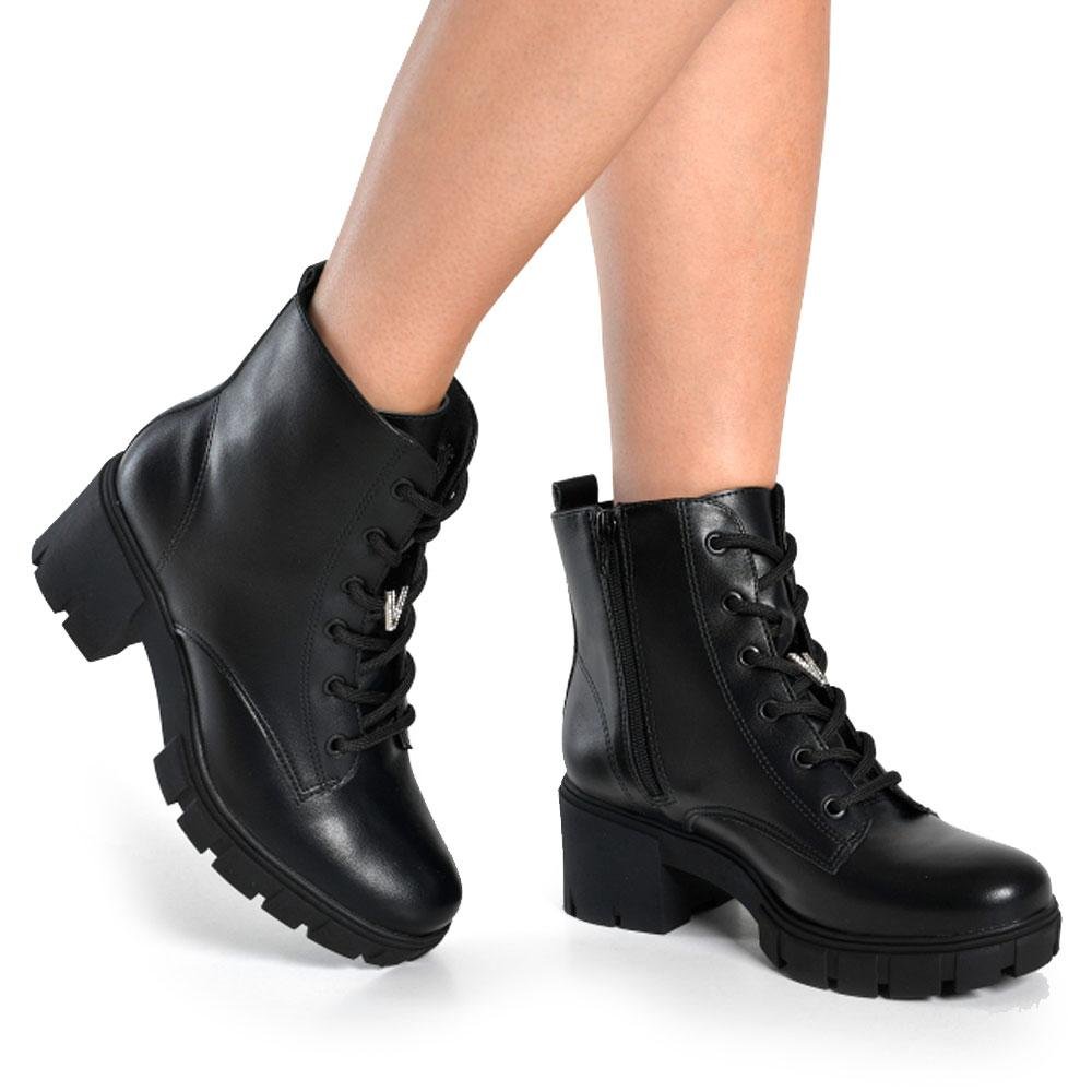 Coturno de Salto Bloco Feminino Via Marte 001-005-01 Preto 2