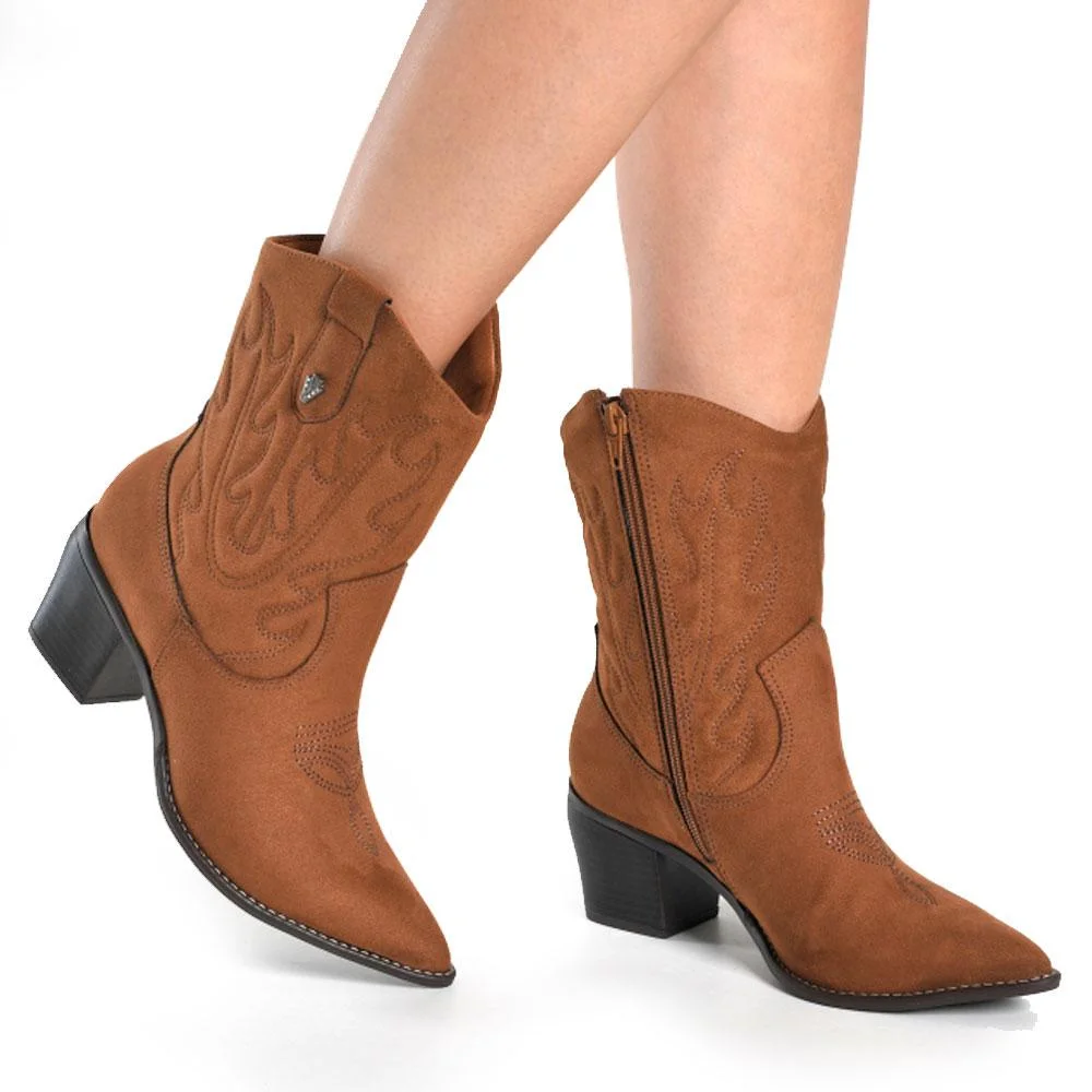Bota Texana Feminina Via Marte 054-014-01 Marrom 2