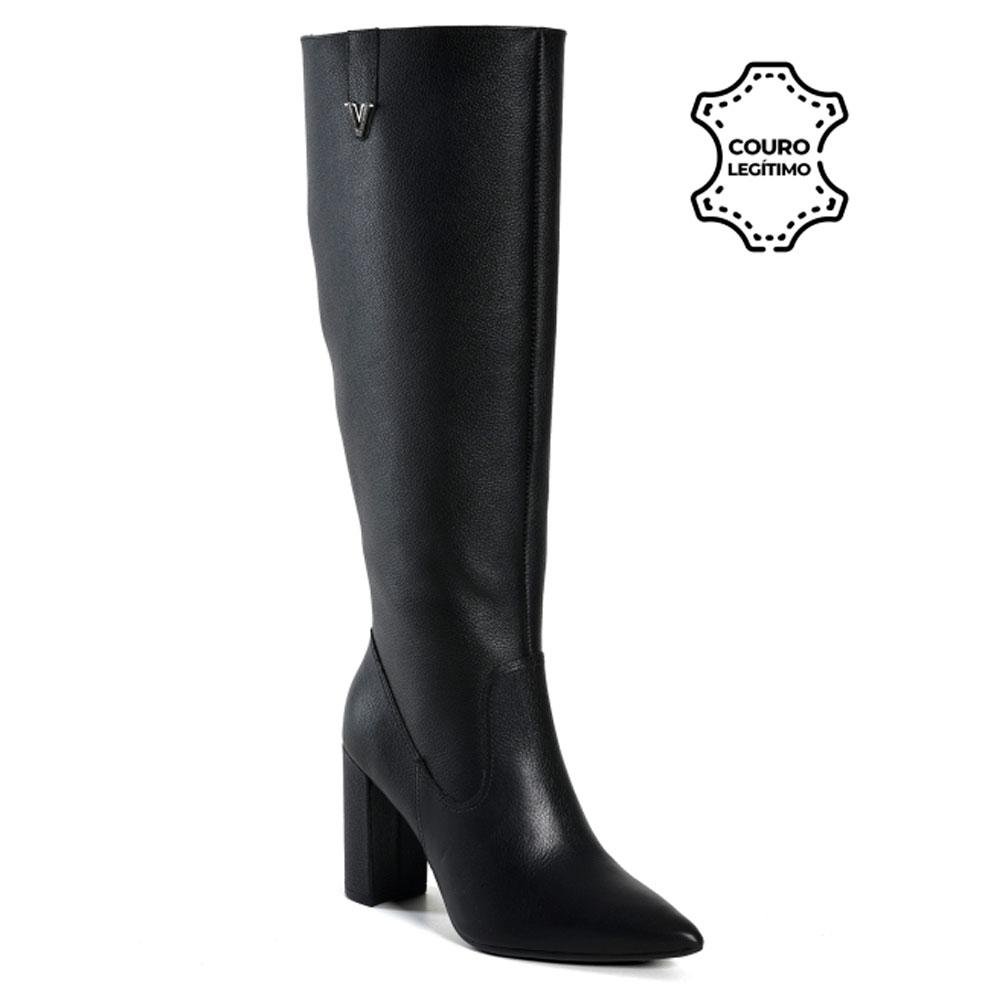 Bota de Couro e Cano Alto Feminina Via Marte 063-021-01