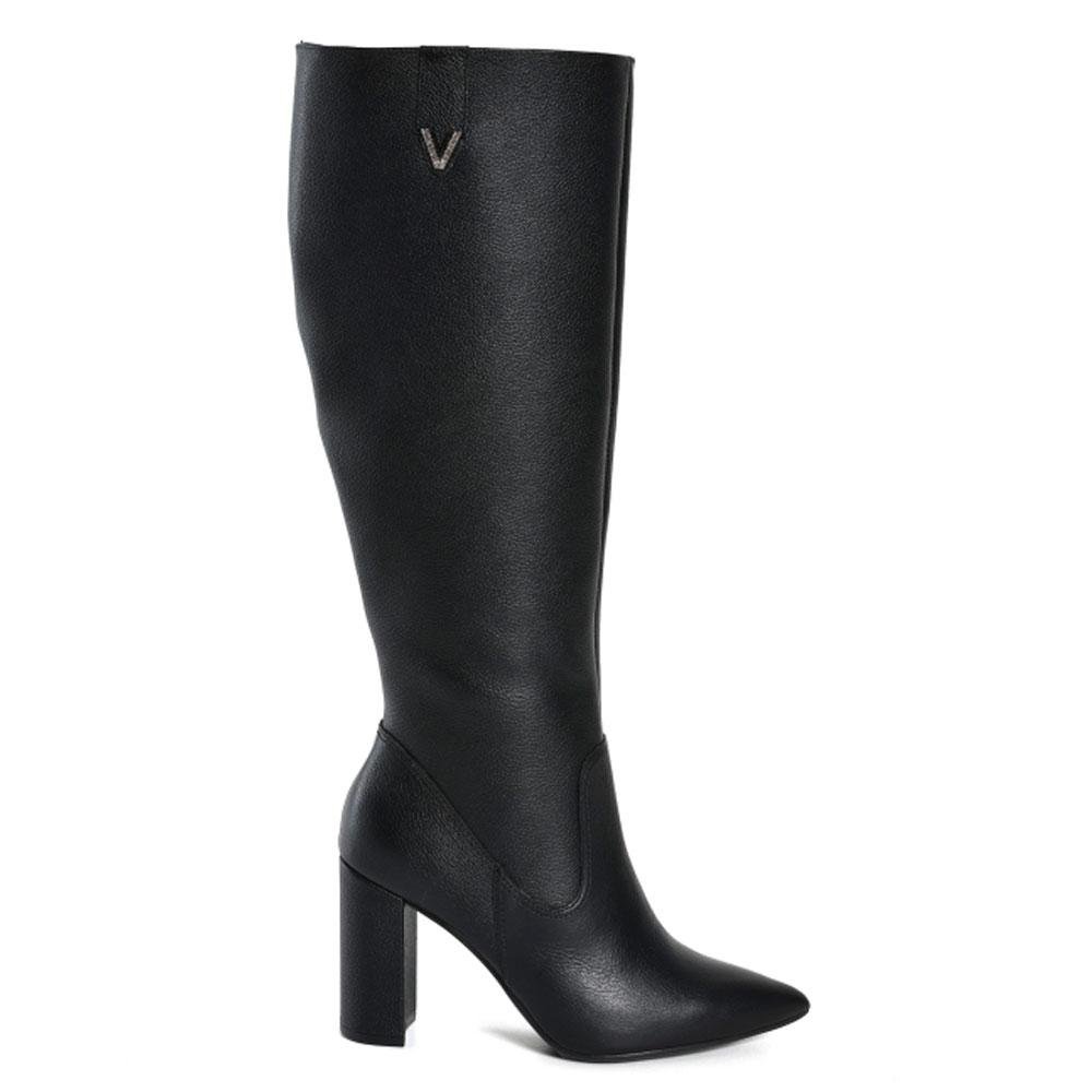 Bota de Couro e Cano Alto Feminina Via Marte 063-021-01 Preto 3