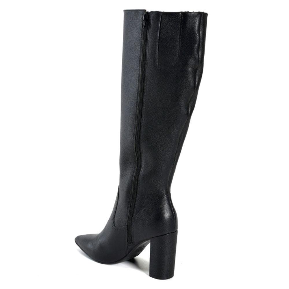 Bota de Couro e Cano Alto Feminina Via Marte 063-021-01 Preto 4