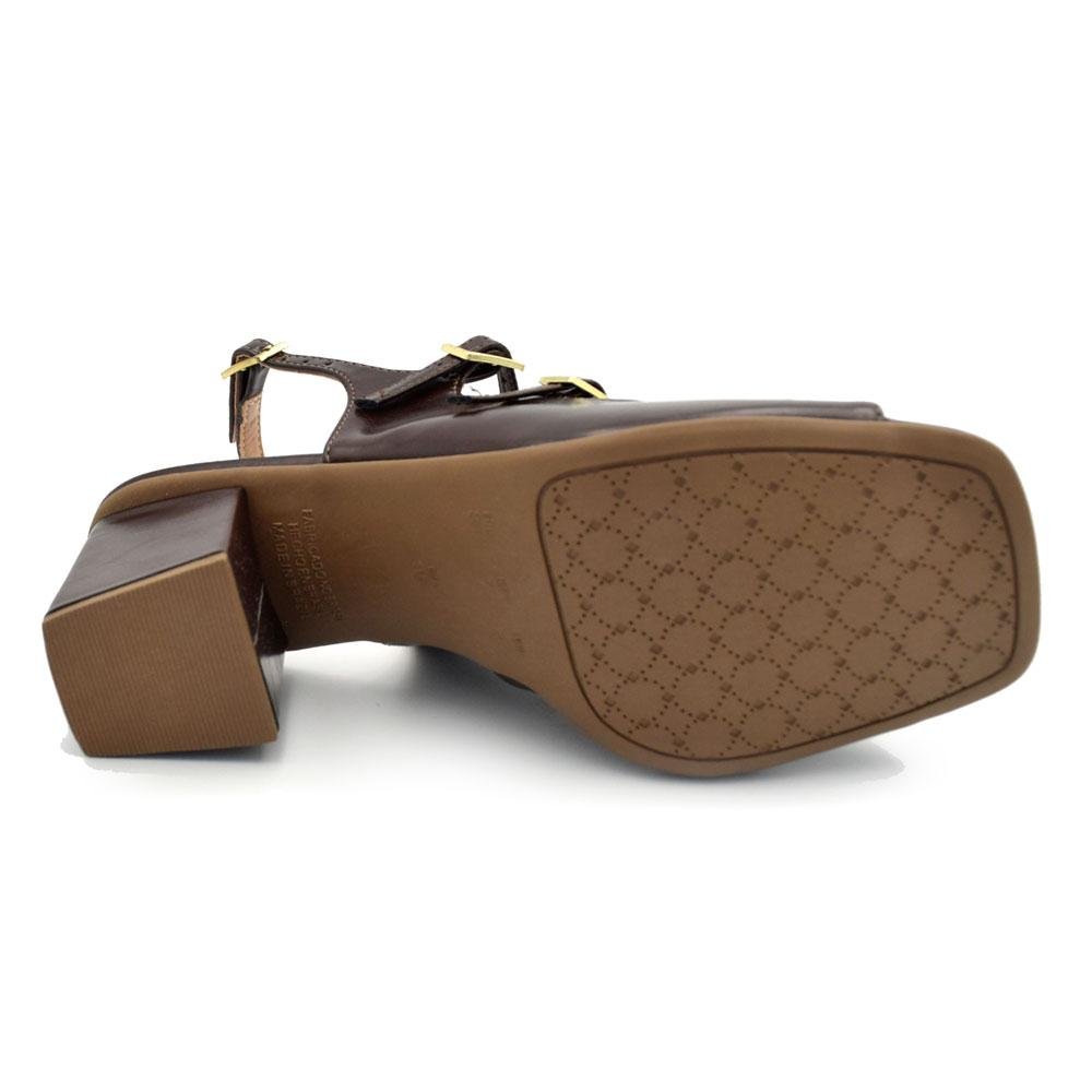 Sandália de Salto Bloco Feminina Cazzualen 74151 Marrom 7
