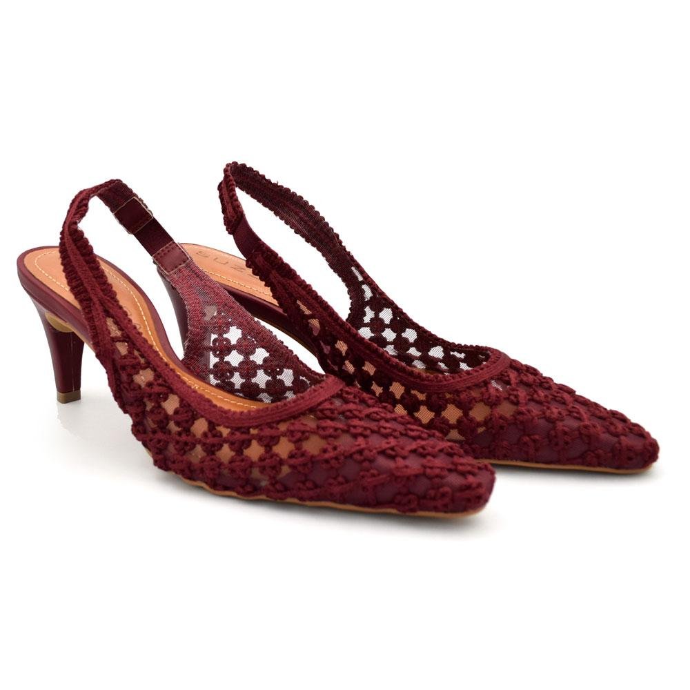 Scarpin Slingback Feminino Suzzara 434001 Bordô 2