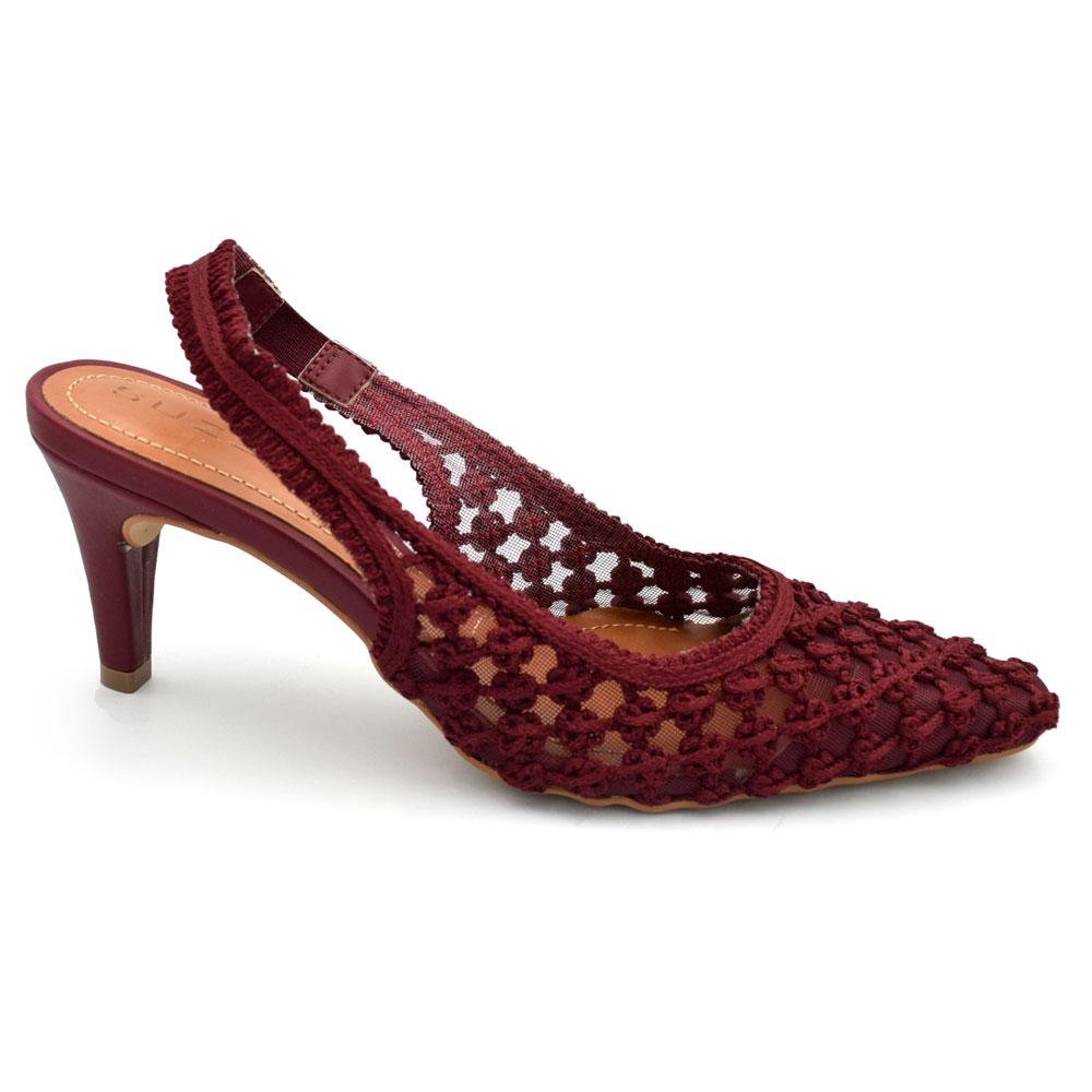 Scarpin Slingback Feminino Suzzara 434001 Bordô 3