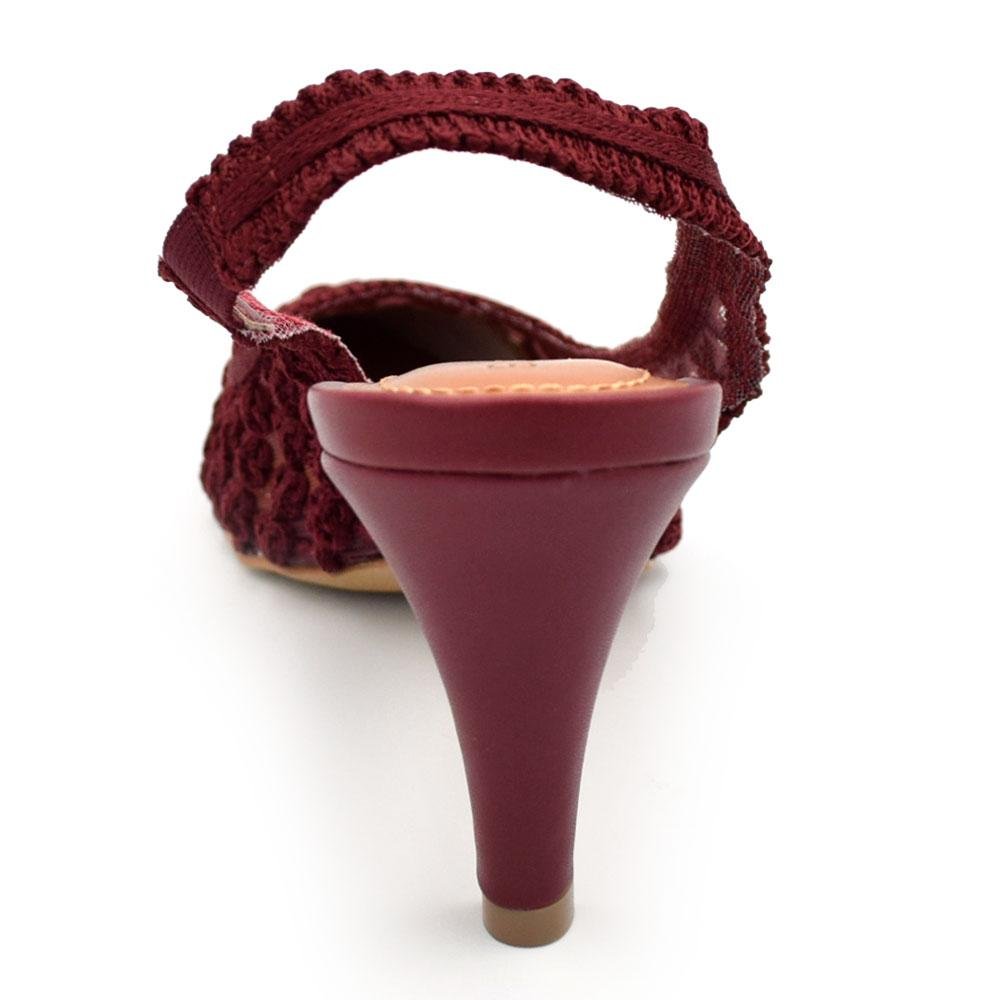 Scarpin Slingback Feminino Suzzara 434001 Bordô 4