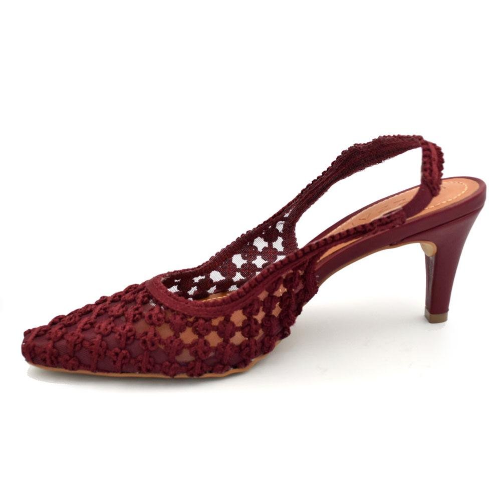Scarpin Slingback Feminino Suzzara 434001 Bordô 5