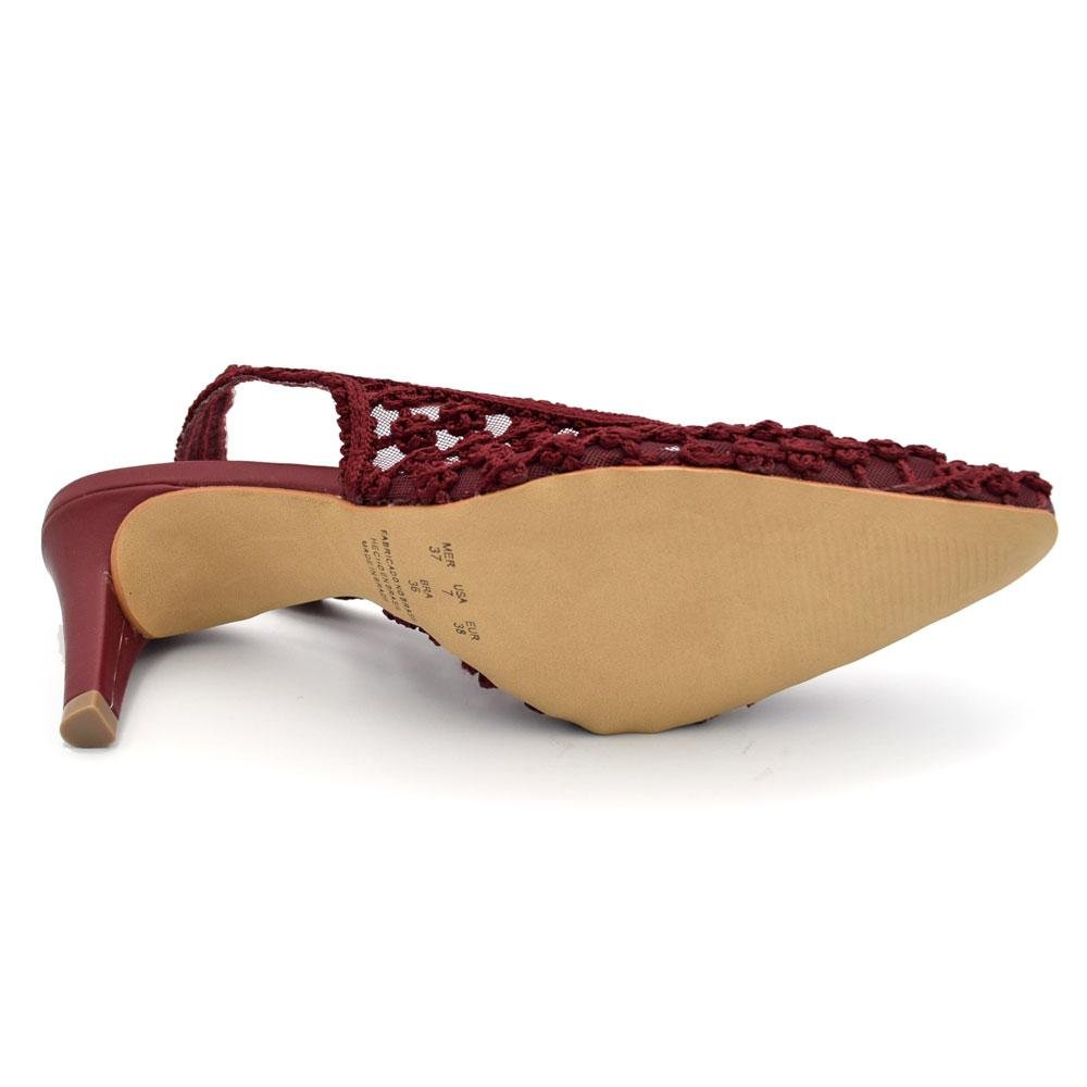 Scarpin Slingback Feminino Suzzara 434001 Bordô 7