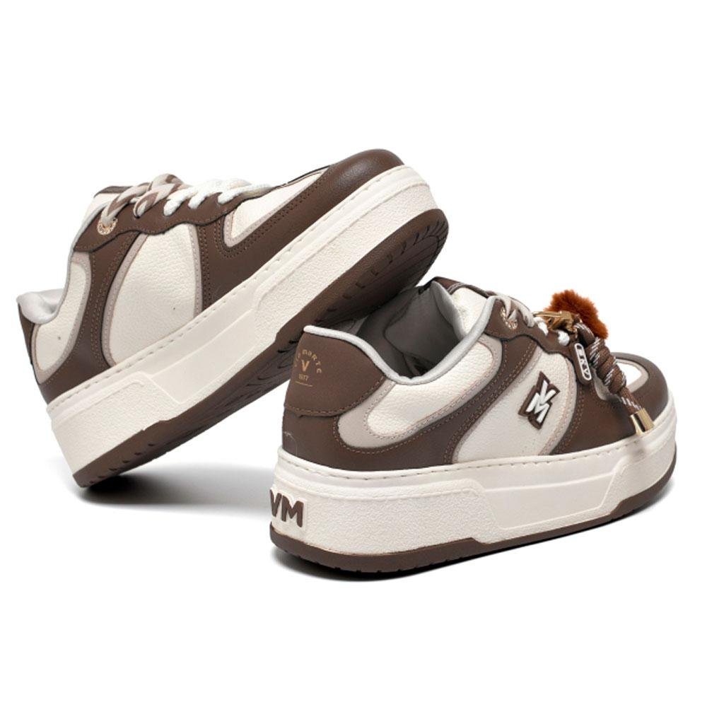Tênis Casual Feminino Via Marte Marrom/Branco 2