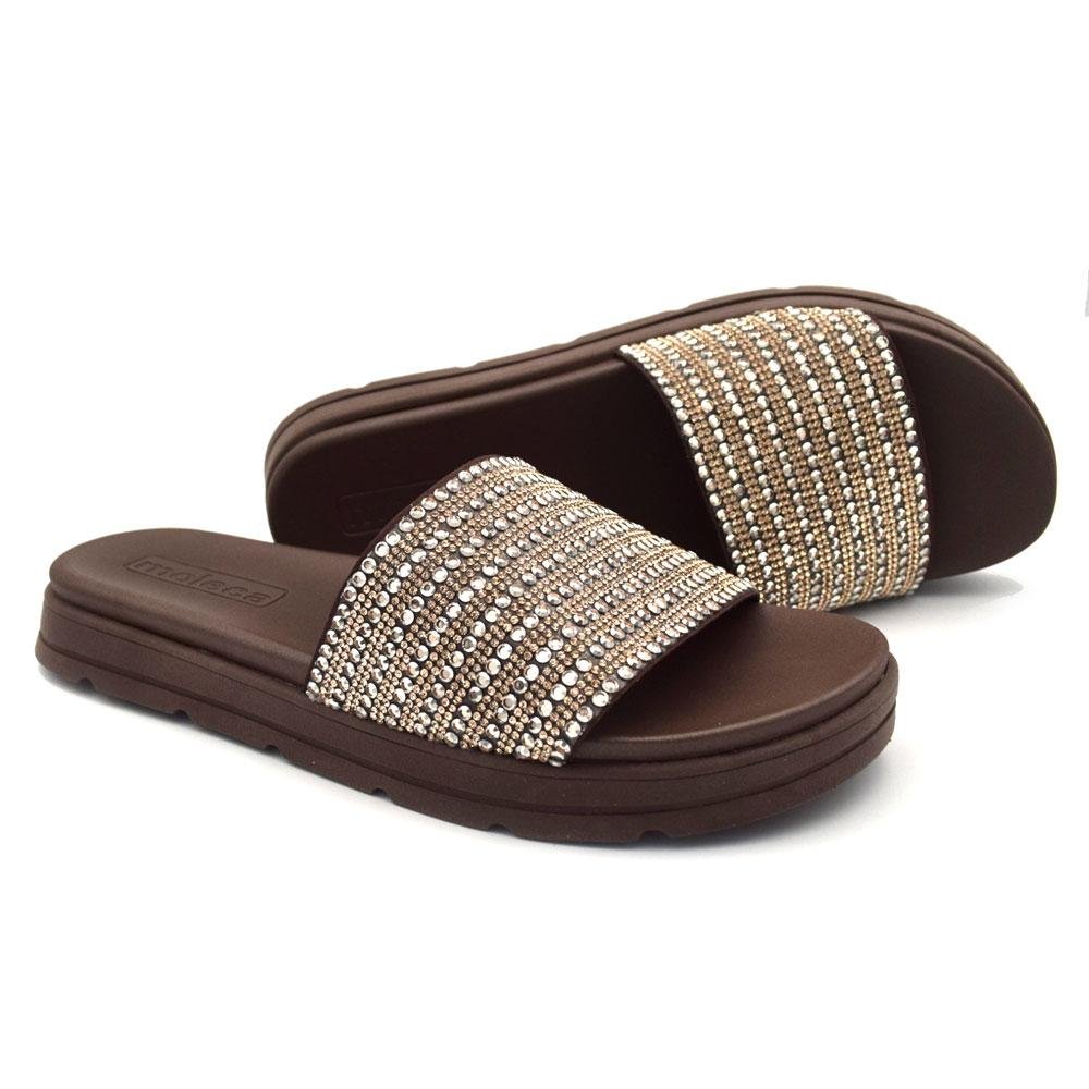 Sandália Rasteira Feminina Moleca 5490.129.31656 Marrom 2