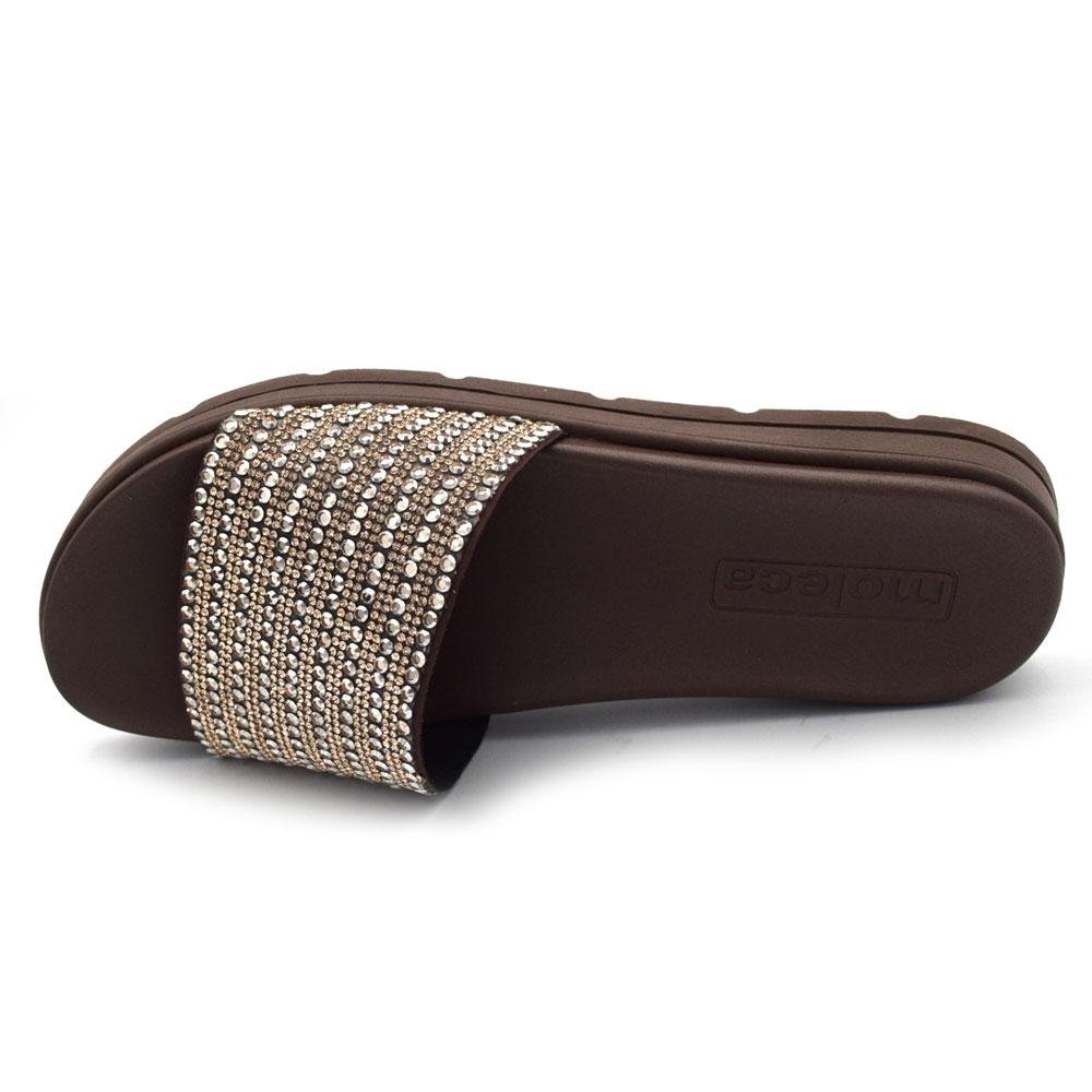 Sandália Rasteira Feminina Moleca 5490.129.31656 Marrom 6