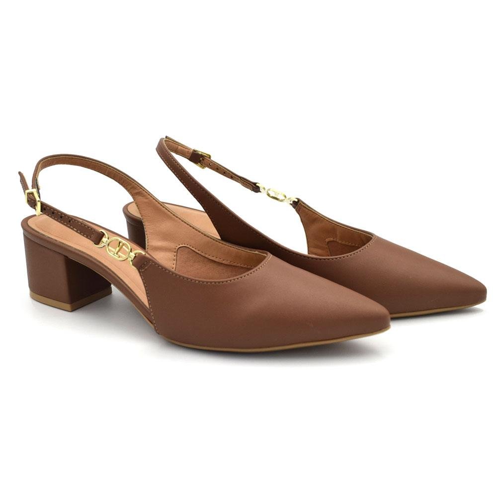 Scarpin de Salto Bloco Feminino Vizzano 1220.385.7286 Marrom 2