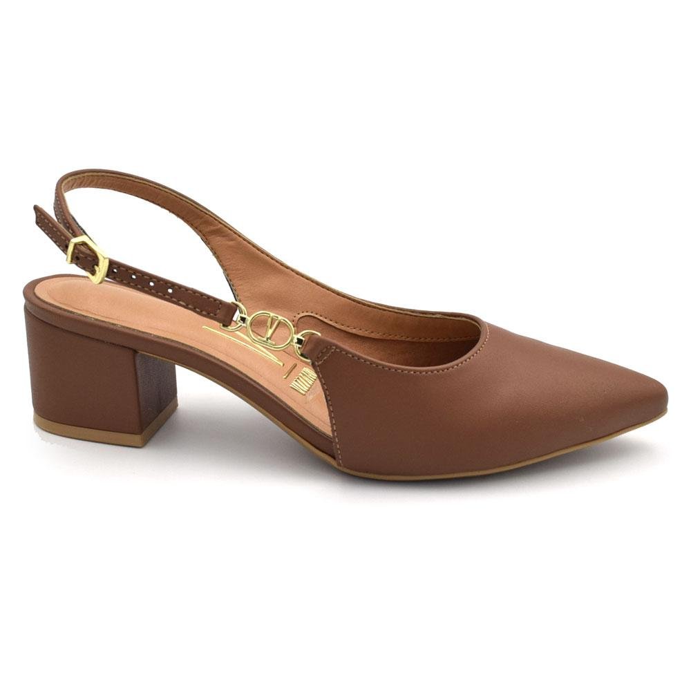 Scarpin de Salto Bloco Feminino Vizzano 1220.385.7286 Marrom 3