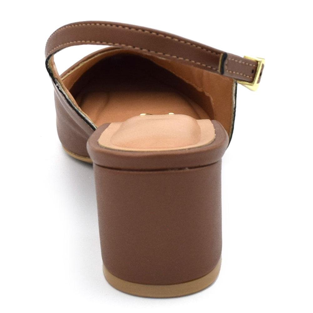 Scarpin de Salto Bloco Feminino Vizzano 1220.385.7286 Marrom 4