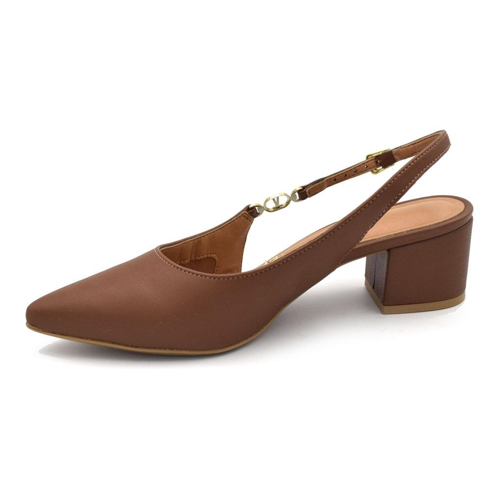 Scarpin de Salto Bloco Feminino Vizzano 1220.385.7286 Marrom 5