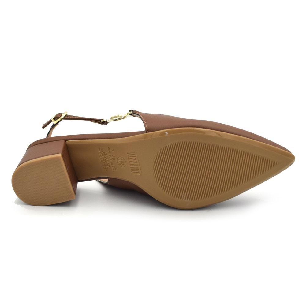 Scarpin de Salto Bloco Feminino Vizzano 1220.385.7286 Marrom 7