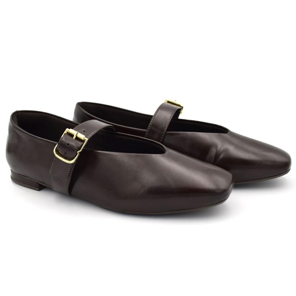 Sapatilha Mary Jane Feminina Cazzualen 58.059 Marrom 2