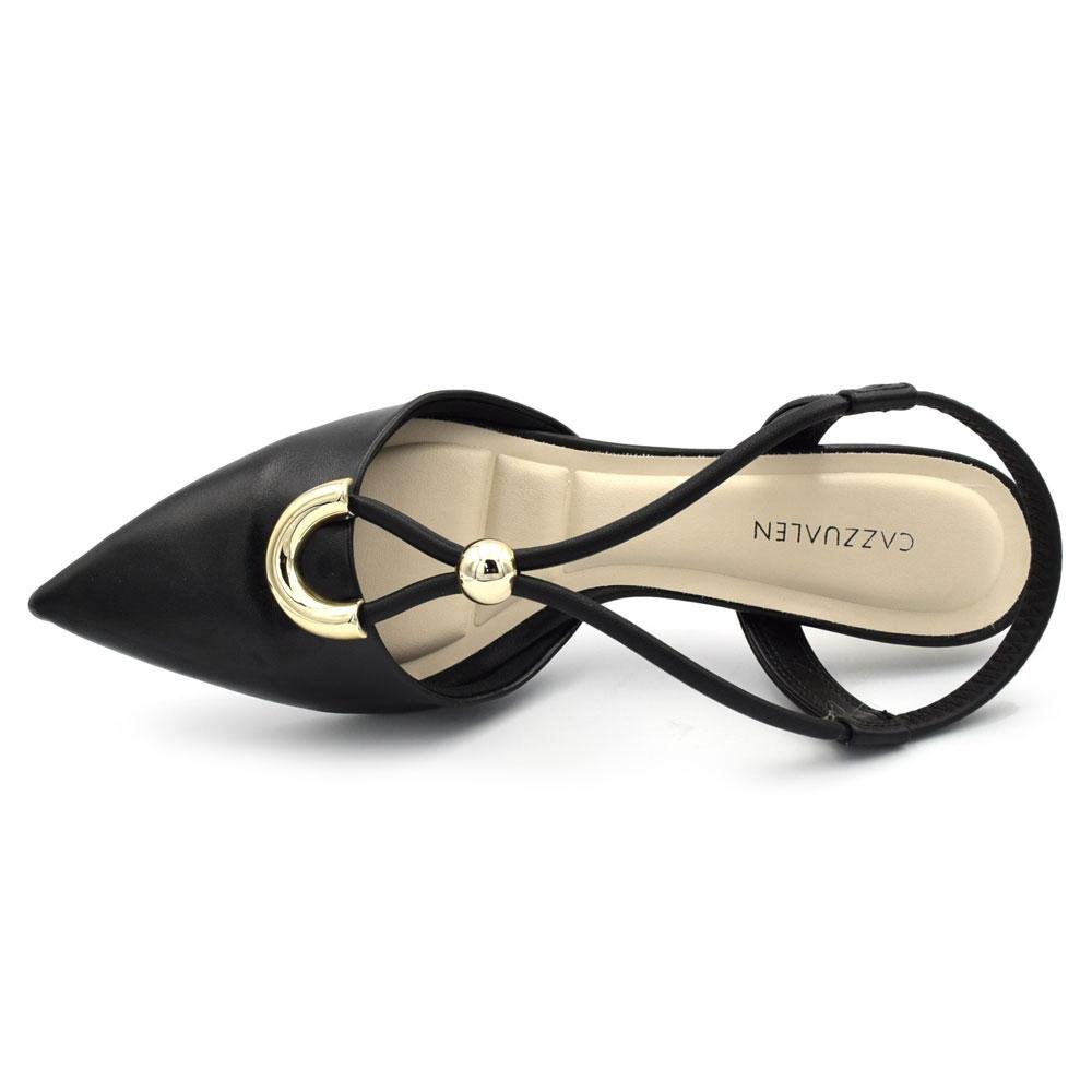 Scarpin Slingback Feminino Cazzualen T3814-395 Preto 6