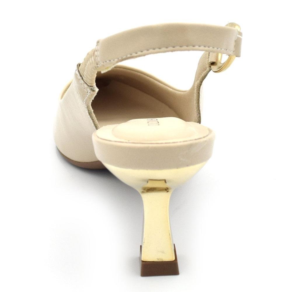 Scarpin Slingback Feminino Cazzualen T3814-393 Bege 4