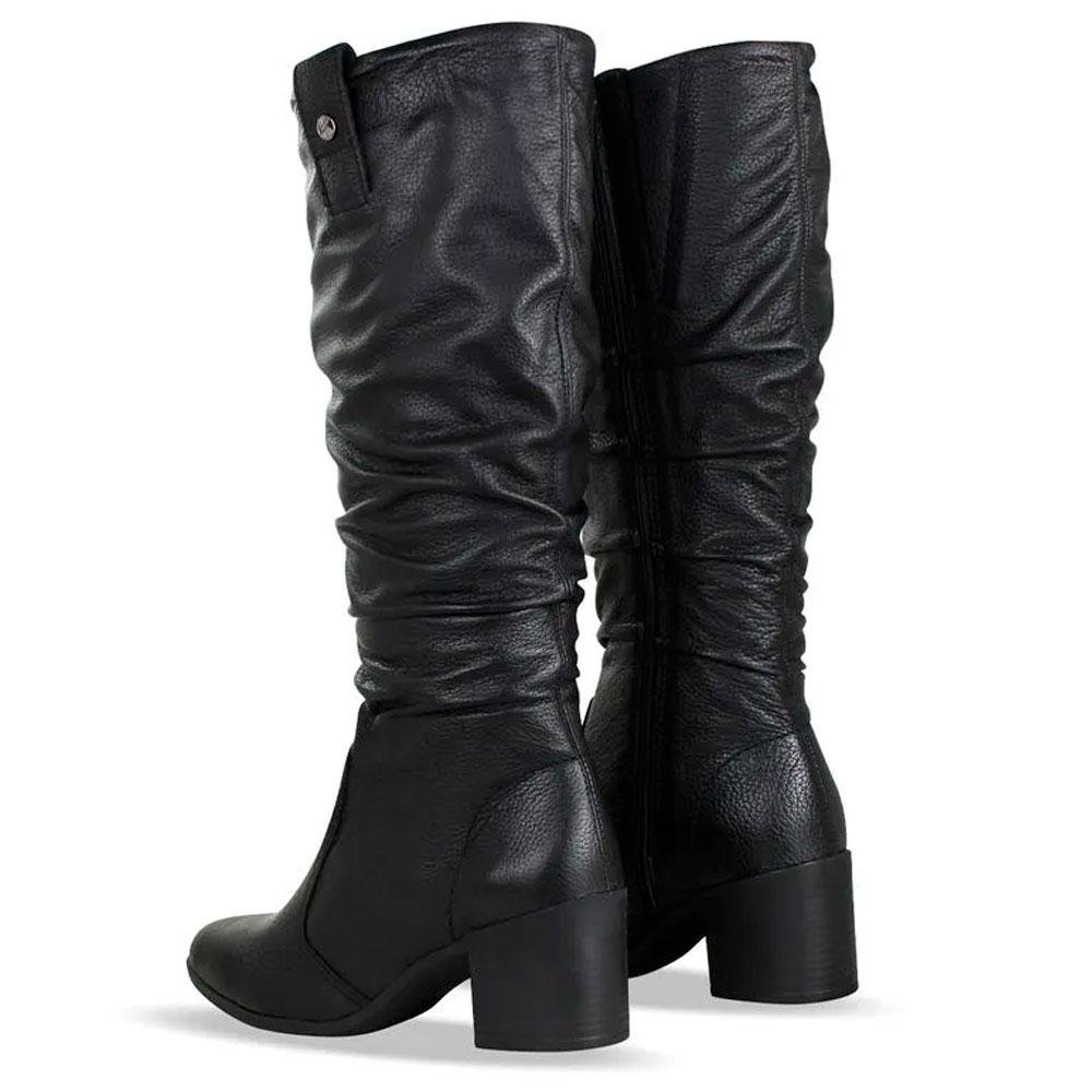 Bota Slouchy de Couro e Cano Alto Bottero 346920 Preto 4
