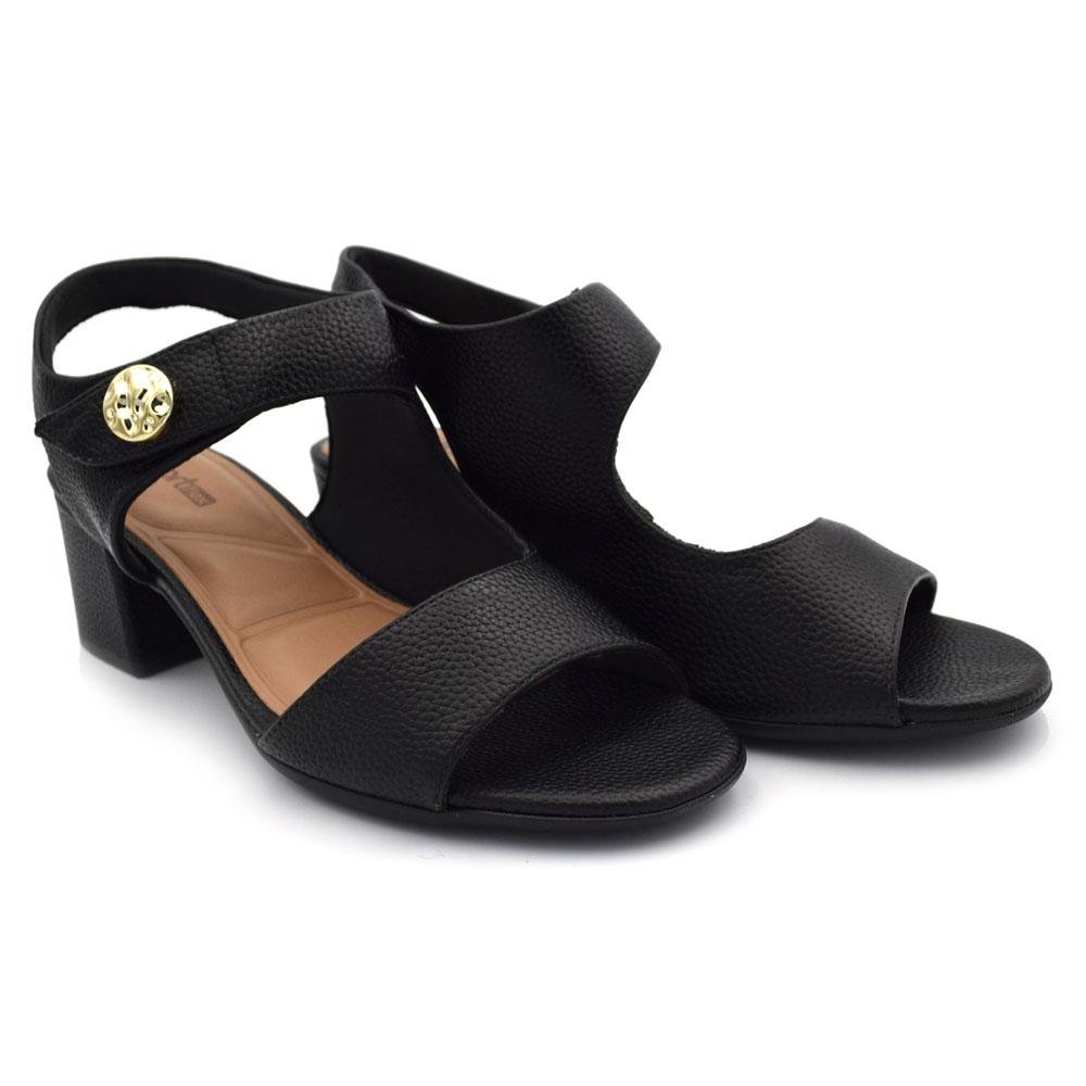 Sandália de Salto Bloco Feminina Comfortflex 2657305 Preto 2