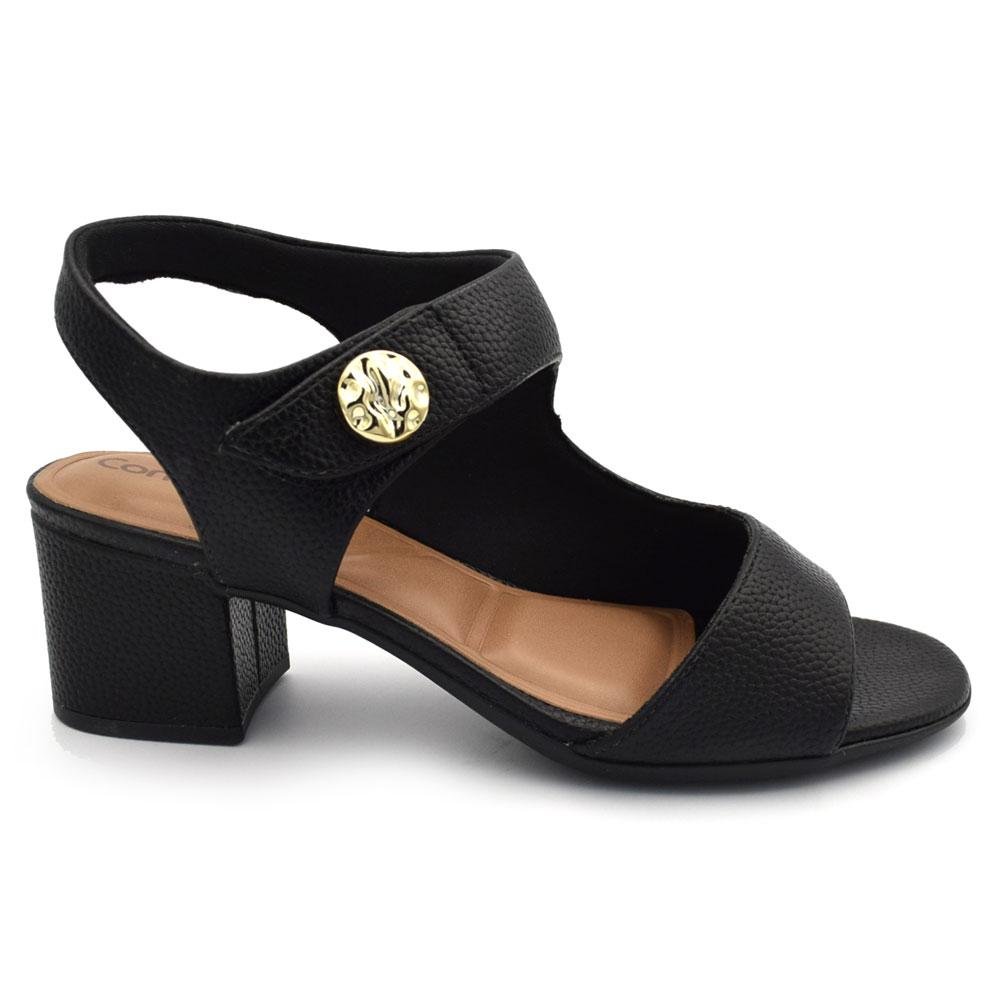Sandália de Salto Bloco Feminina Comfortflex 2657305 Preto 3