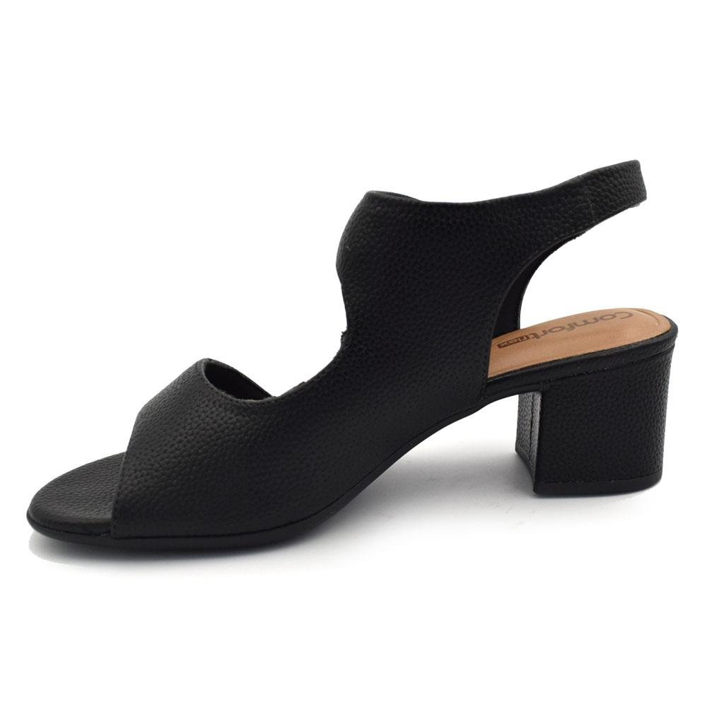 Sandália de Salto Bloco Feminina Comfortflex 2657305 Preto 5