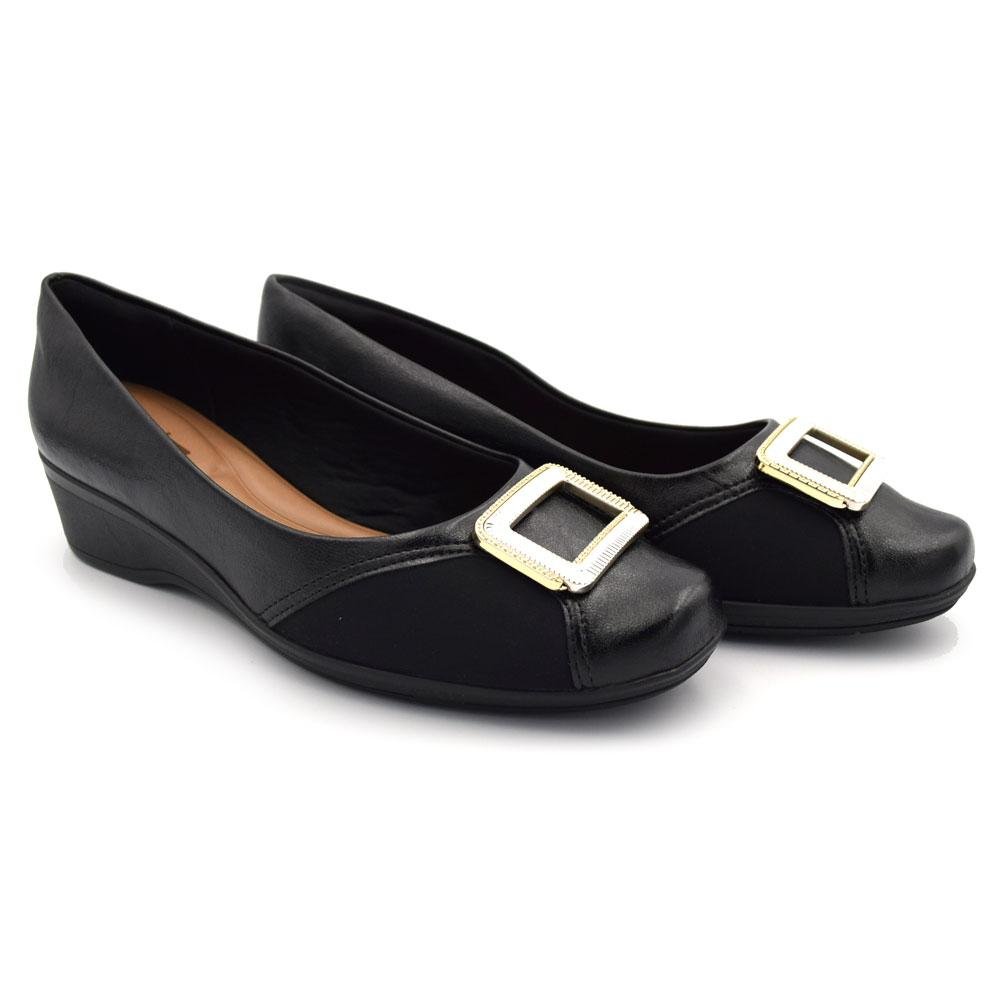 Sapatilha Anabela Feminina Comfortflex 2694303 Preto 2
