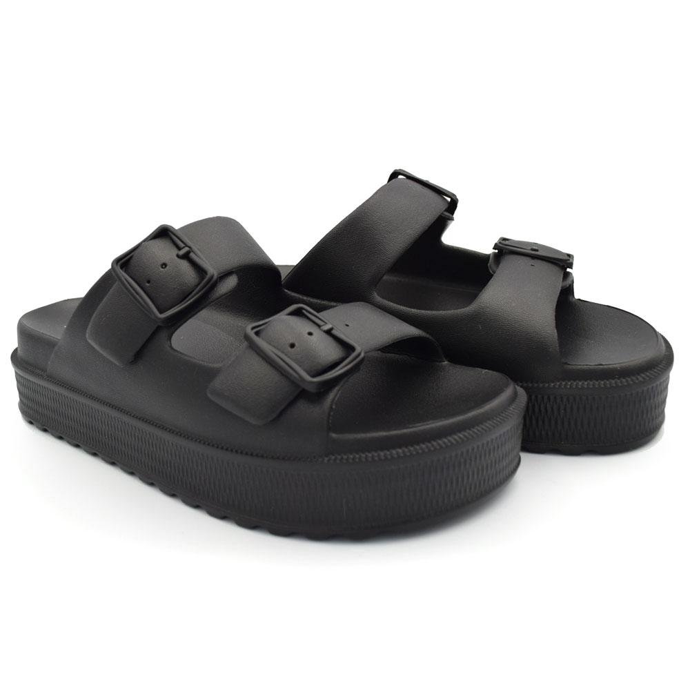 Sandália Plataforma Feminina Moleca 5577.100.23891 Preto 2