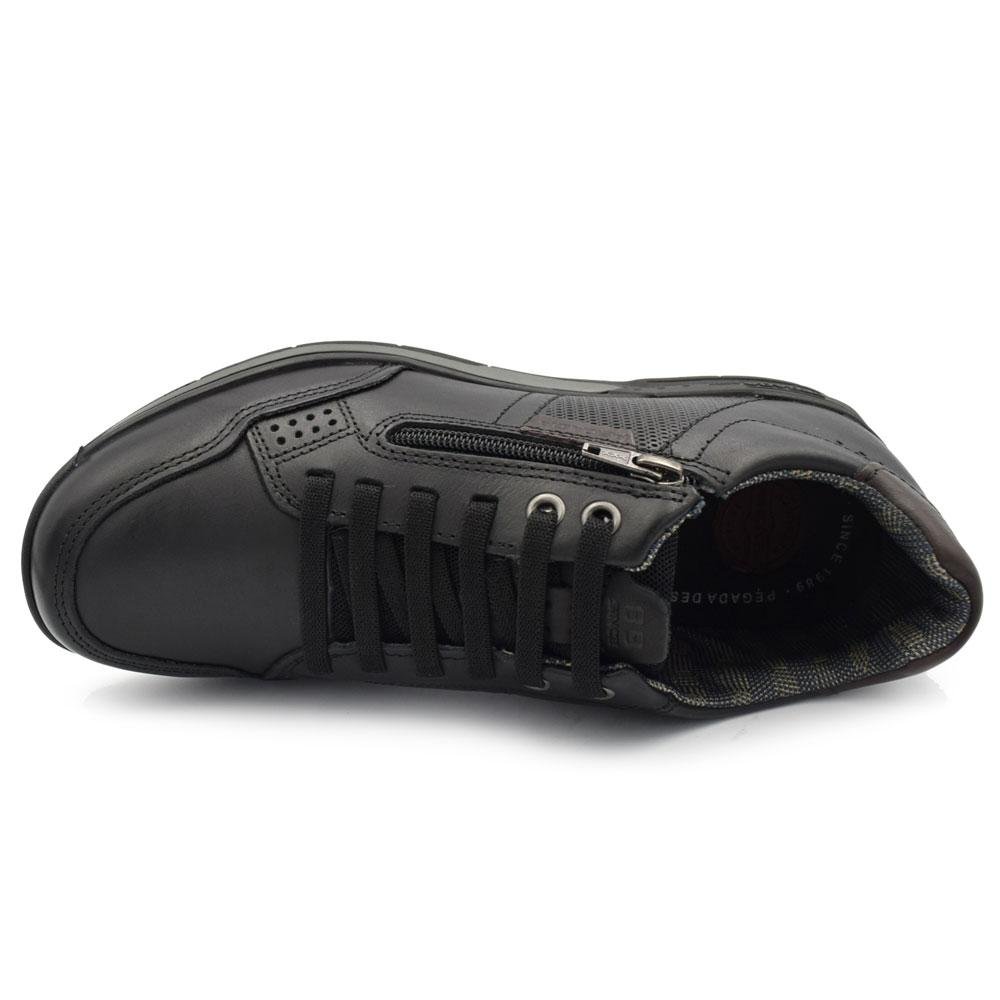 Sapatênis de Couro Masculino Pegada Preto 6