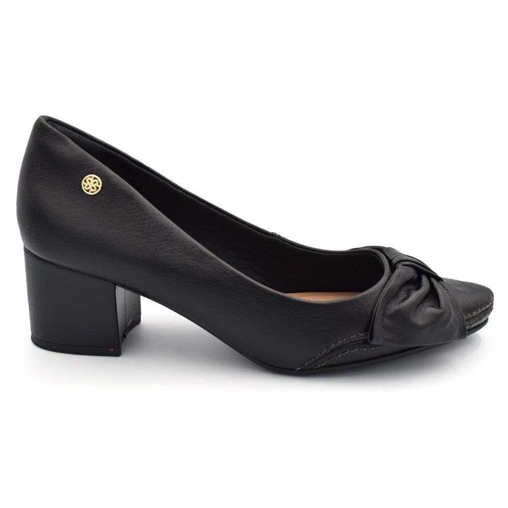 Scarpin de Couro e Salto Bloco Ramarim 2662103 Preto 3