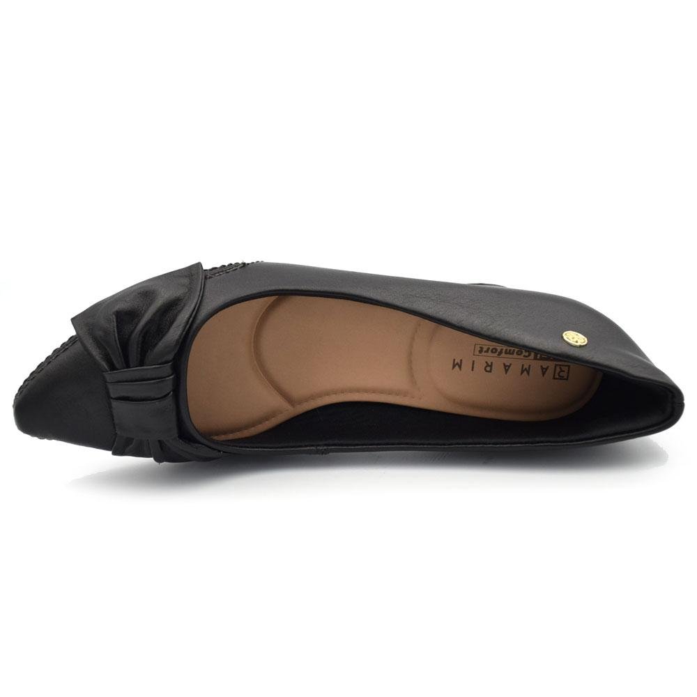 Scarpin de Couro e Salto Bloco Ramarim 2662103 Preto 6