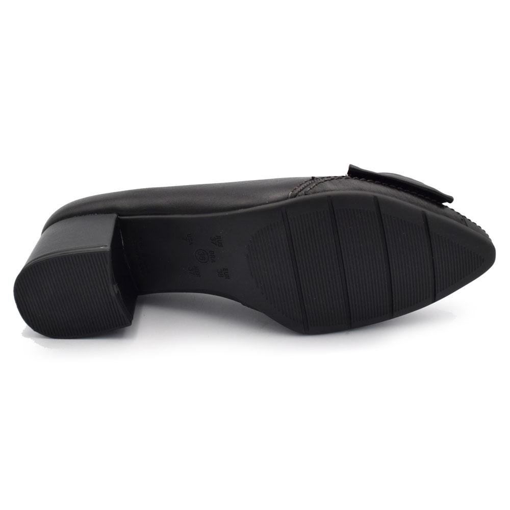Scarpin de Couro e Salto Bloco Ramarim 2662103 Preto 7