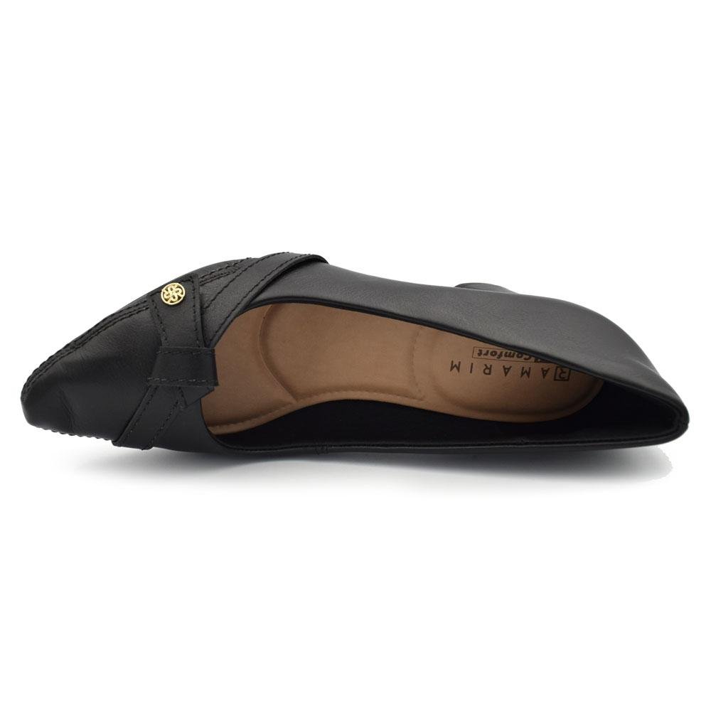 Scarpin de Couro e Salto Bloco Ramarim 2664103 Preto 6