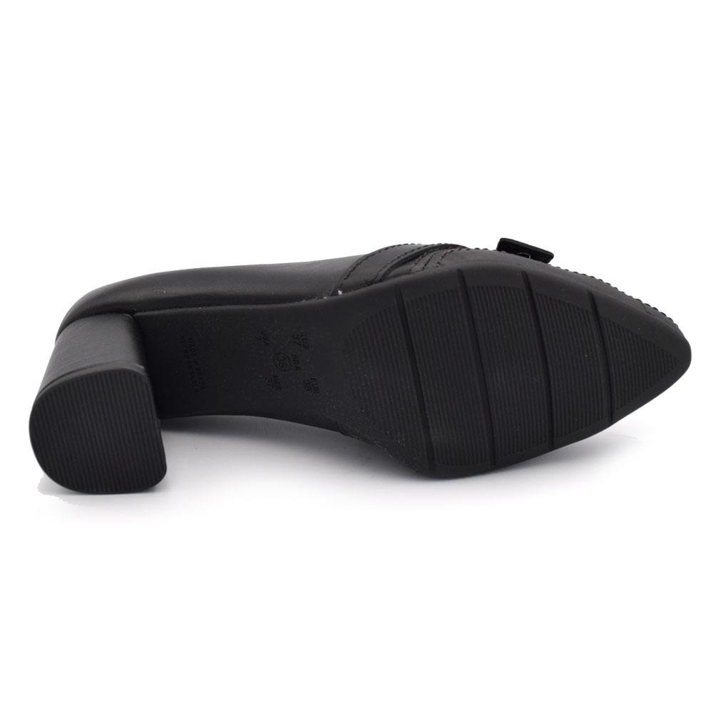 Scarpin de Couro e Salto Bloco Ramarim 2664103 Preto 7