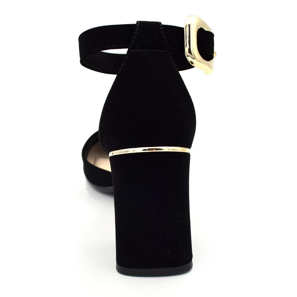 Scarpin de Salto Bloco Feminino Cazzualen T7012-024 Preto 4