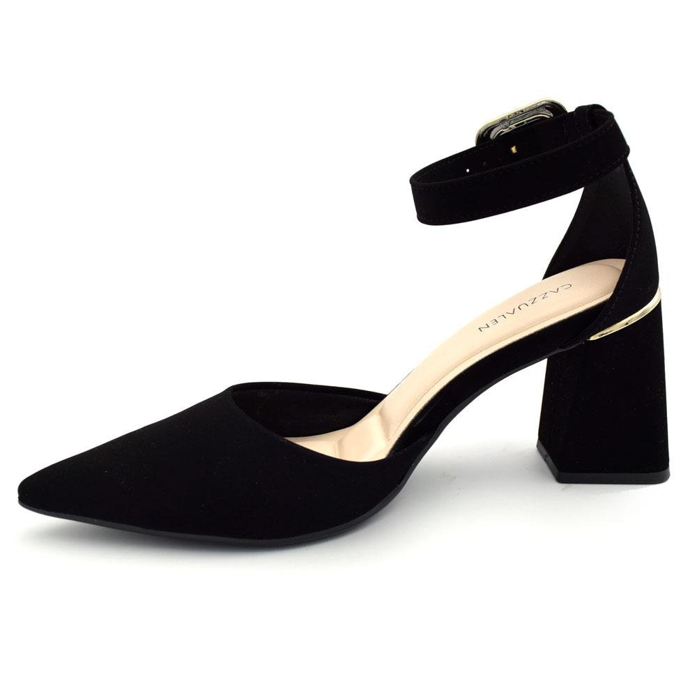 Scarpin de Salto Bloco Feminino Cazzualen T7012-024 Preto 5