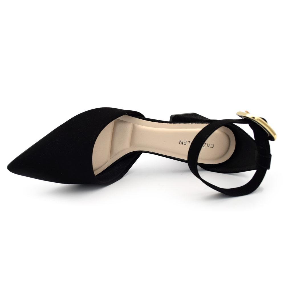 Scarpin de Salto Bloco Feminino Cazzualen T7012-024 Preto 6