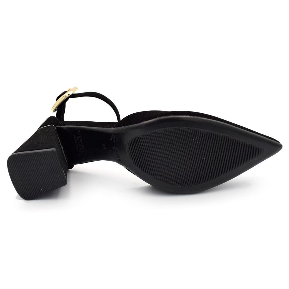 Scarpin de Salto Bloco Feminino Cazzualen T7012-024 Preto 7