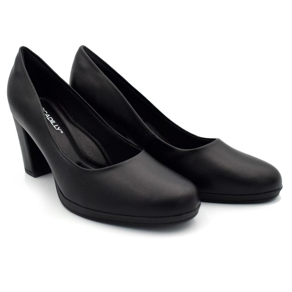 Scarpin de Salto Bloco Feminino Piccadilly 130185 Preto 2