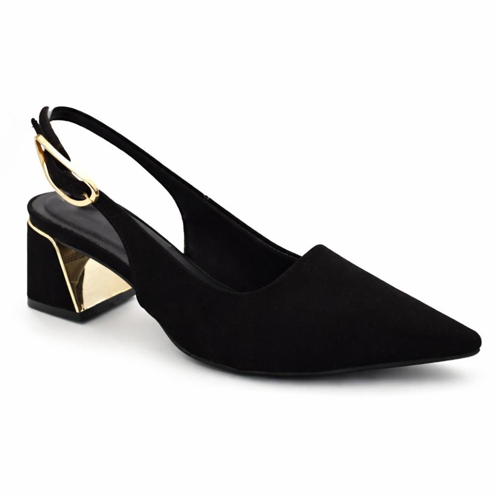 Scarpin Slingback com Salto Bloco Cazzualen T3862-601