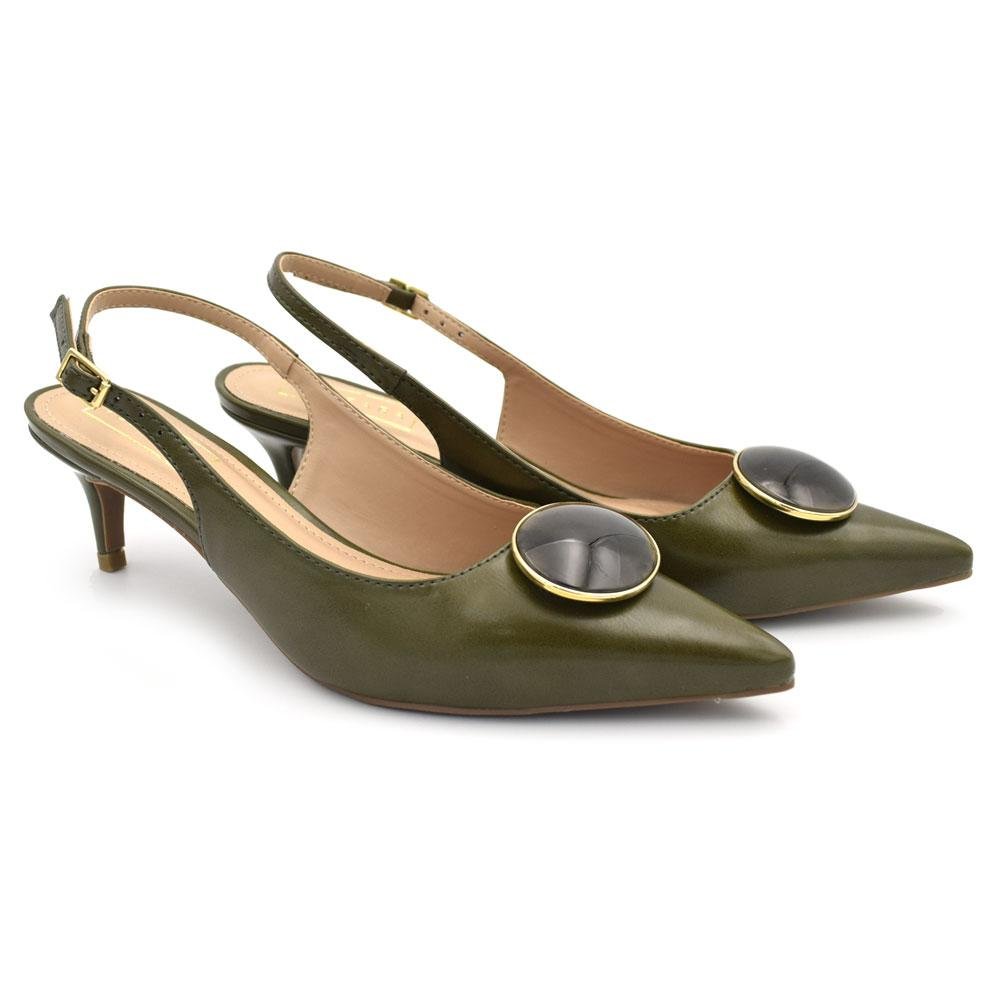 Scarpin Slingback Feminino Suzzara 15601-30 Verde 2