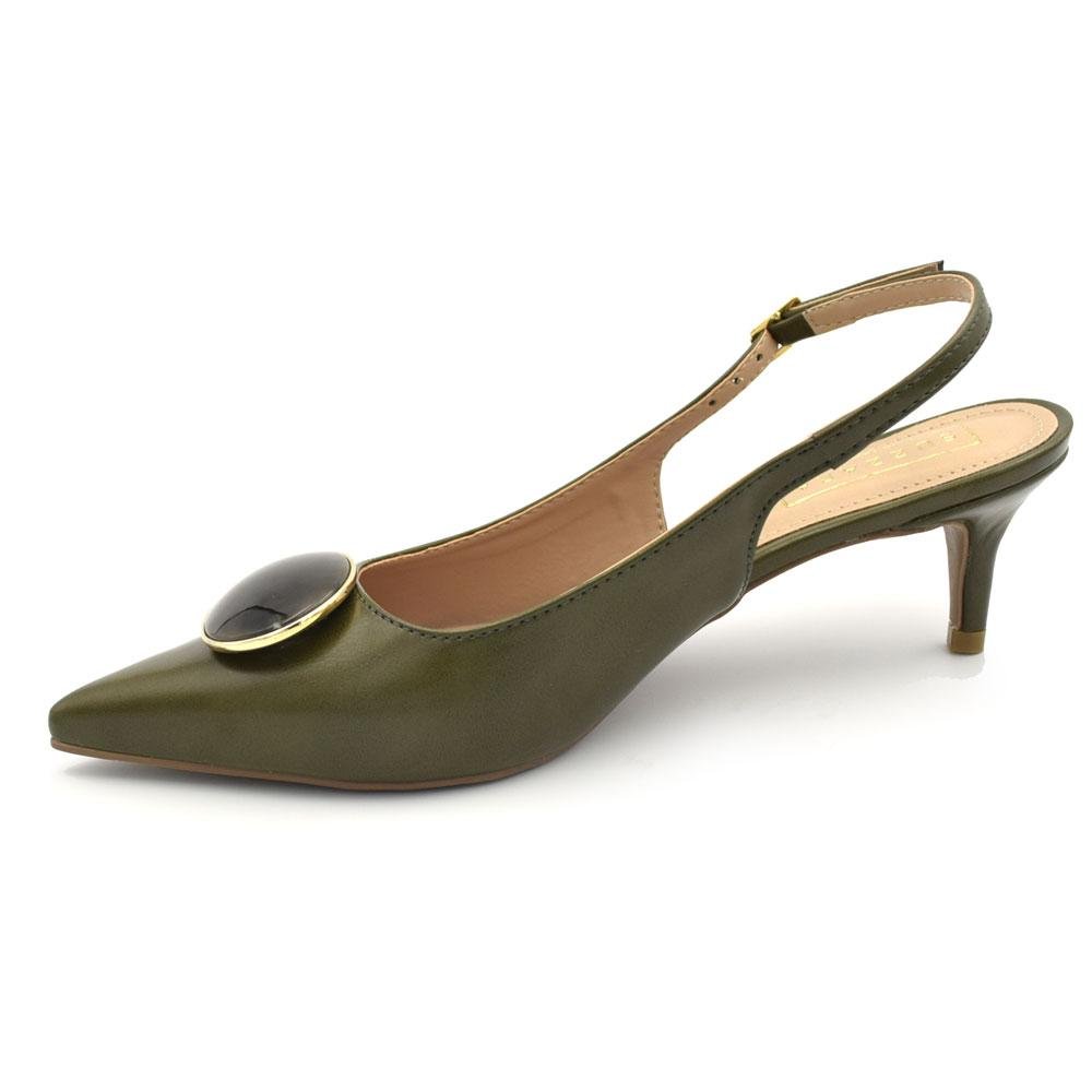 Scarpin Slingback Feminino Suzzara 15601-30 Verde 5